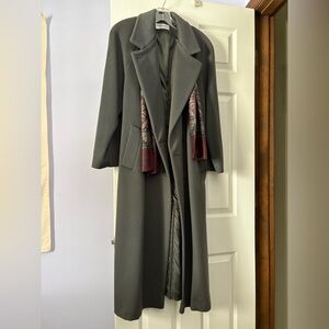 NWOT Forecaster of Boston Wool Long Coat with Scarf - Charcoal Gray